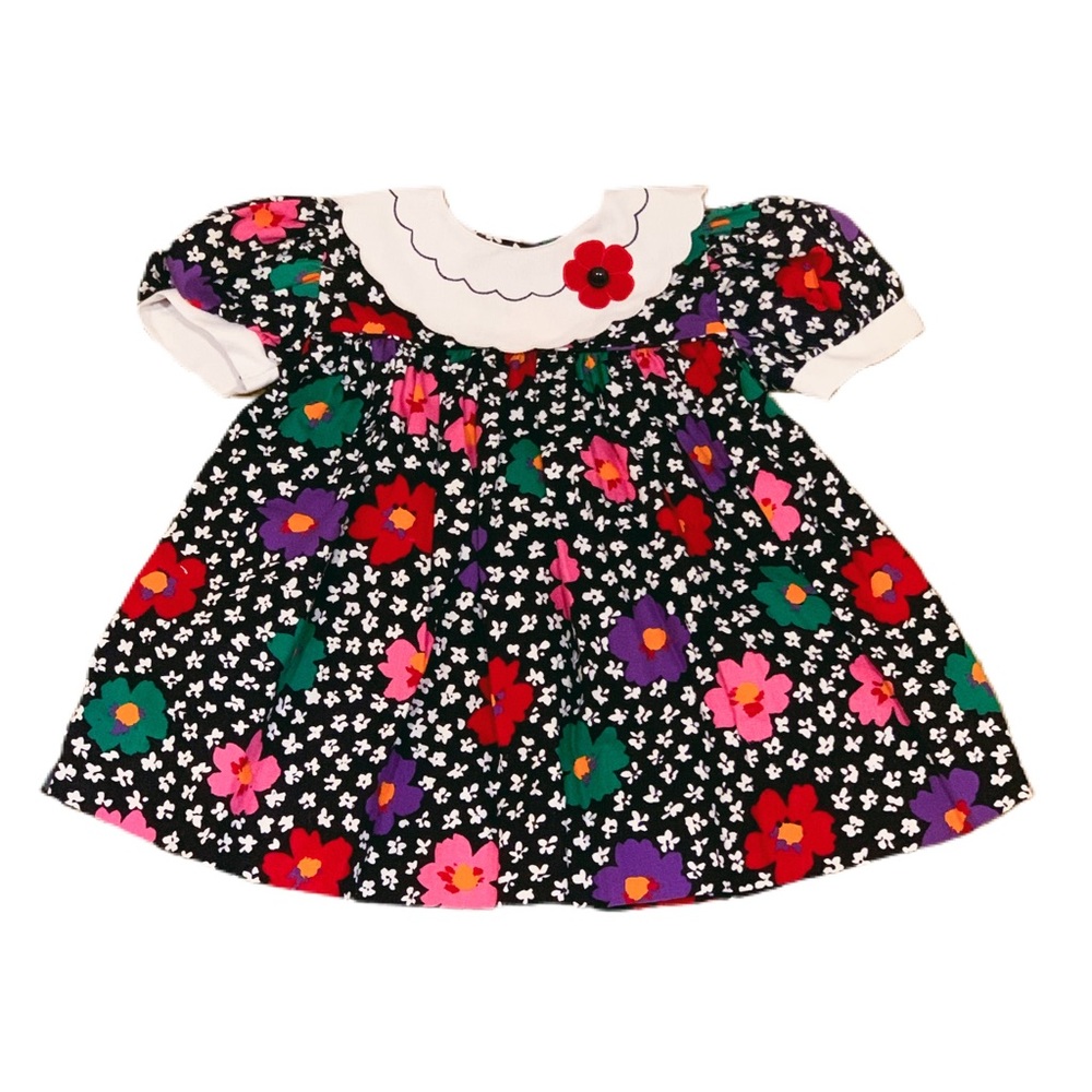 VTG Ruth of Carolina floral cotton dress baby 24M